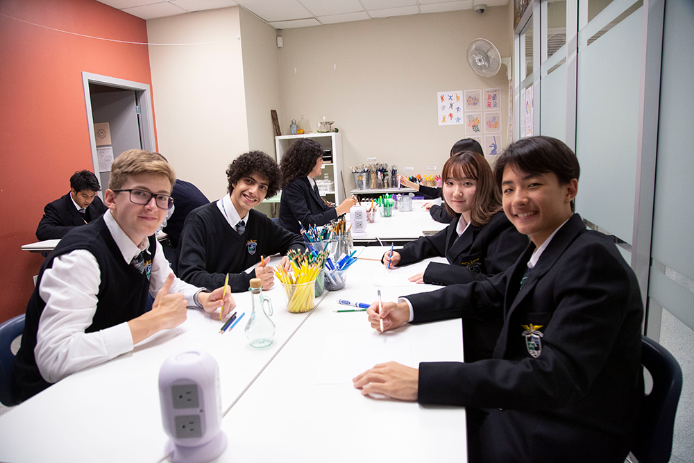 Alexander Academy students studying together